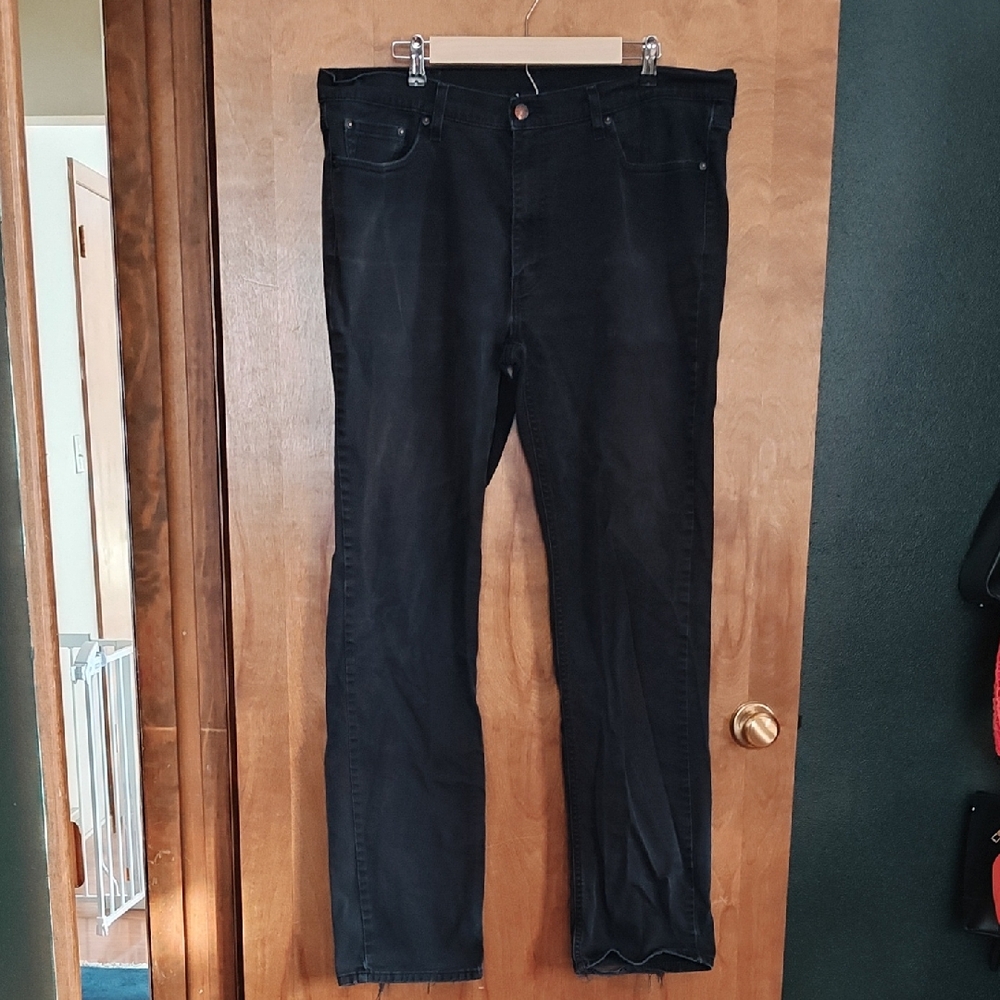 Levi's Men's Dark Black Straight Jeans